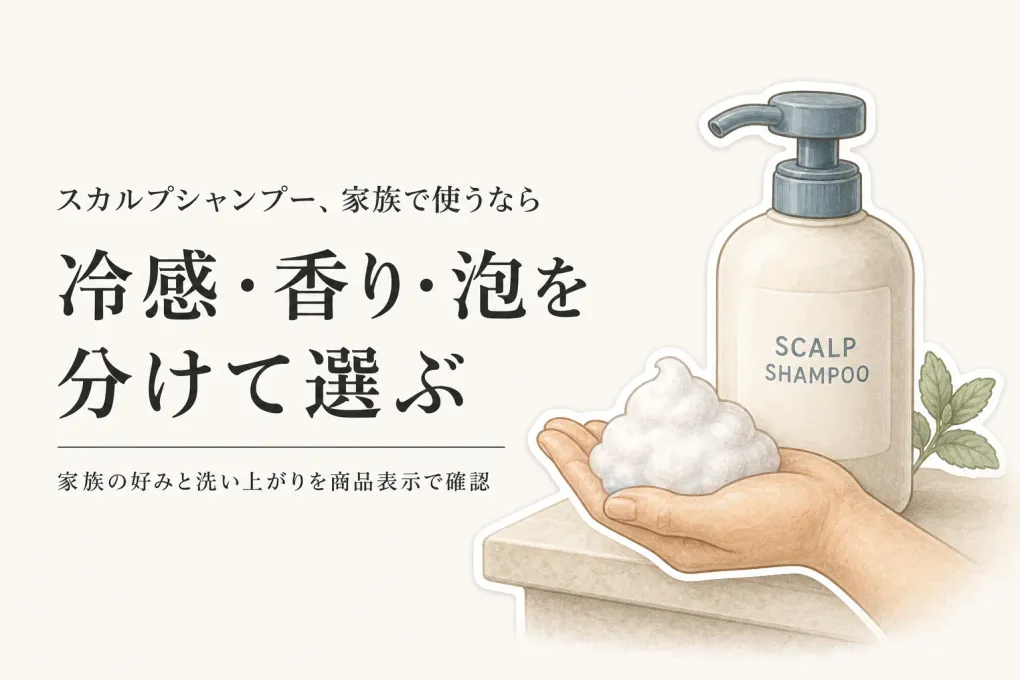 スカルプシャンプーはメントール感だけで選ばない｜香り・泡立ち・洗い上がりで家族共用を考える